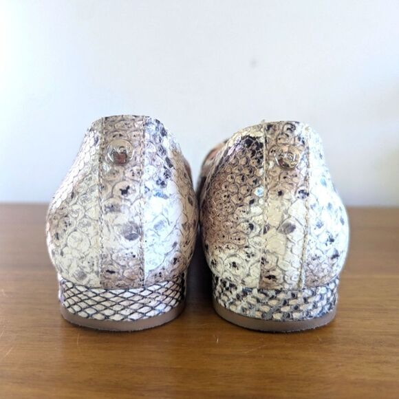 AGL Embossed Snakeskin Leather Flats 6/36 Rock Glam Boho Preppy Chic Whimsigoth - Picture 7 of 13